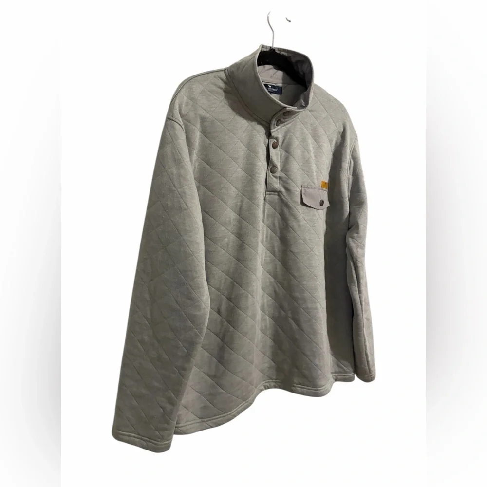 Simply Southern Gray Quilted Men's Pullover 1/4 Snap Closure  Preppy Casual XL